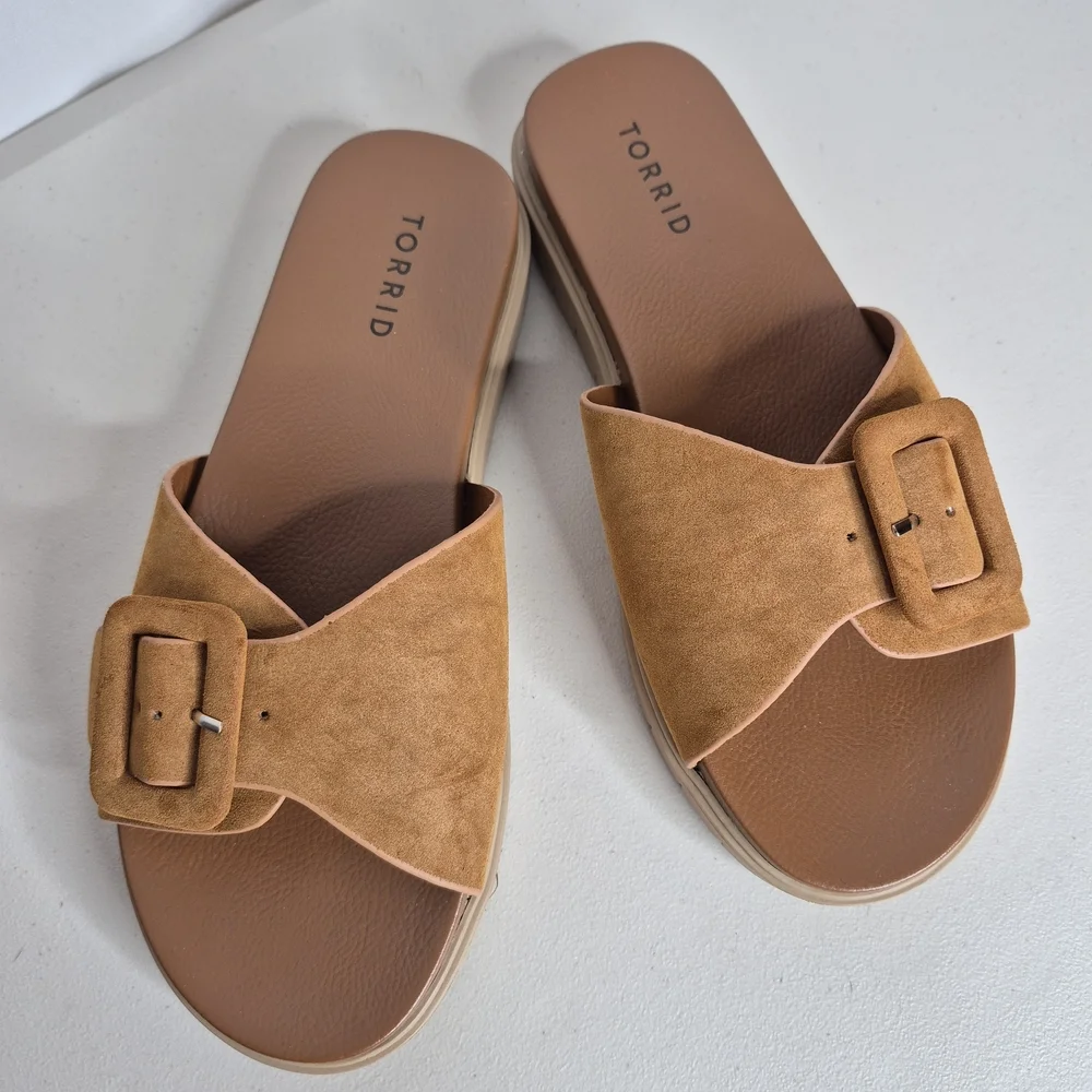 Torrid Buckle Slide Sandals - Size 8WW
